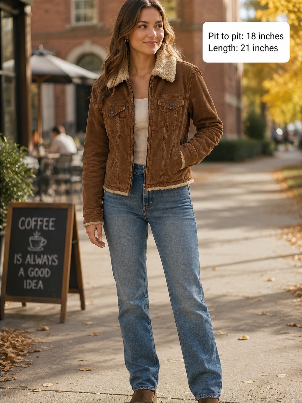 Vintage Y2K Abercrombie & Fitch Women’s Small Brown Corduroy Sherpa Lined Jacket